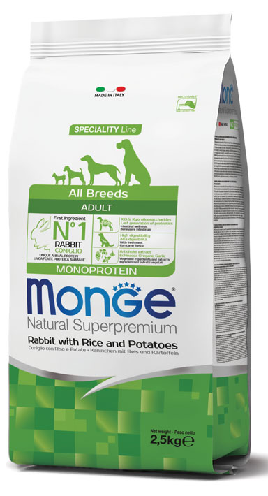 Monge aduilt x 2,5 kg. Coniglio/riso/patate - immagine 3
