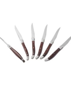 Arthur Krupp Set 6 Coltelli da Bistecca con Manico in Pakkawood
