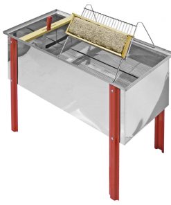 Banco per disopercolare in acciaio inox con vasca 125x48x42 cm