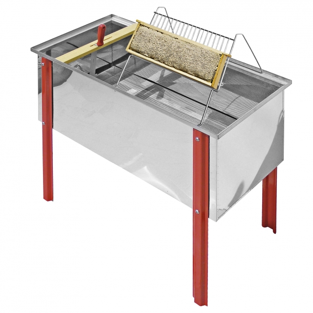 Banco per disopercolare in acciaio inox con vasca 125x48x42 cm - immagine 2