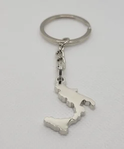 PORTACHIAVI MAPPA DEL SUD IN ACCIAIO TIPO ARGENTO