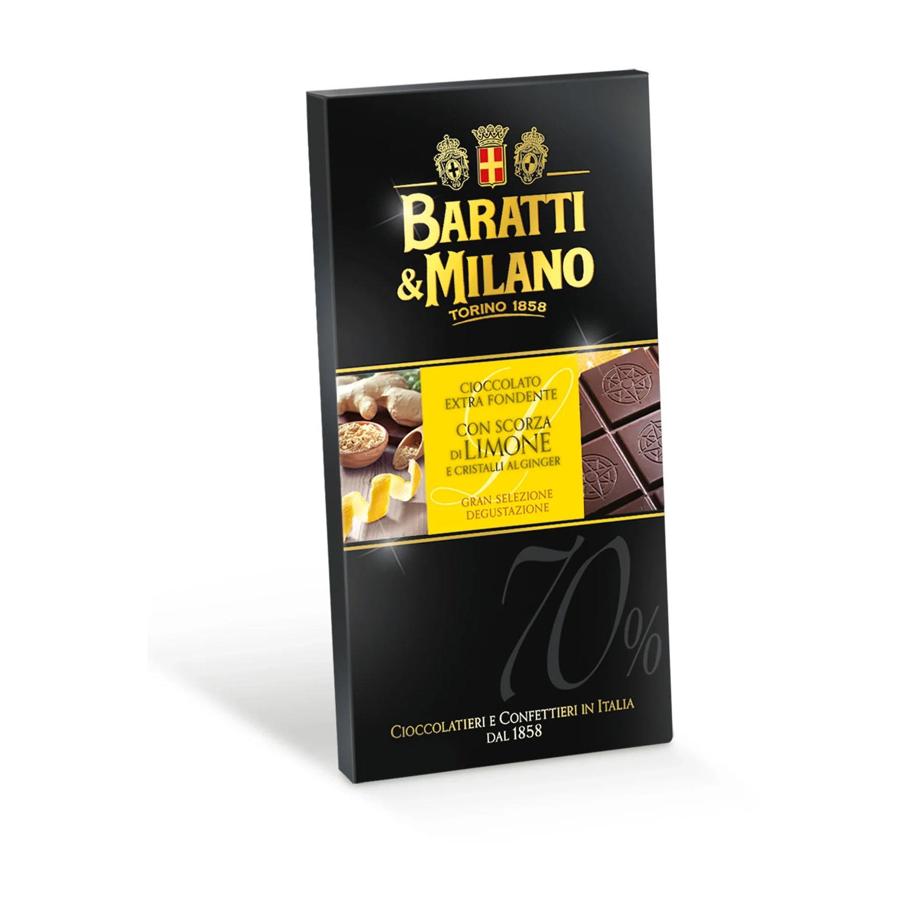 Tavoletta Extra Fondente 70% Limone e Ginger 75g – Baratti& Milano - immagine 2