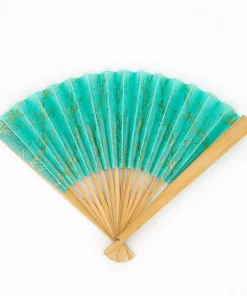 Ventaglio Gold Flower acquamarina