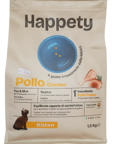 Happety POLLO 1,5 Kg – Alimento completo per gattini
