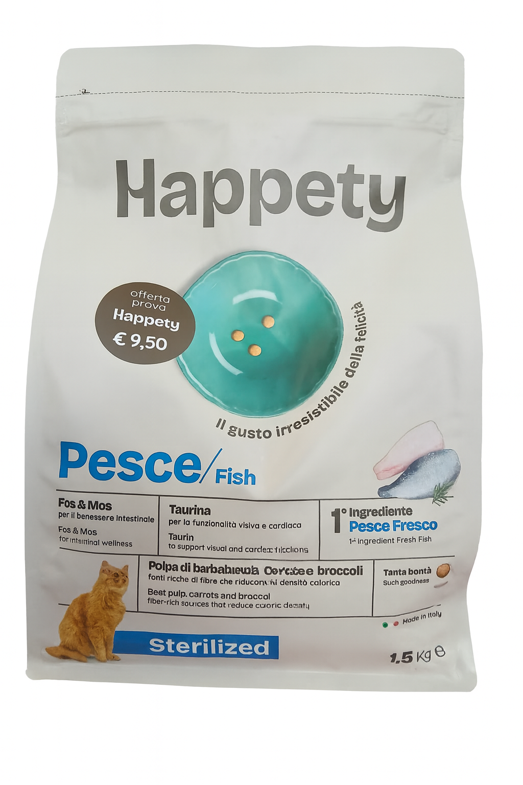 Happety PESCE 1,5 Kg – Alimento completo per gatti sterilizzati - immagine 2
