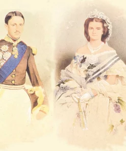 POSTER STAMPA 32X45 1 REALE COPPIA MARIA SOFIA E FRANCESCO II DELLE DUE SICILIE