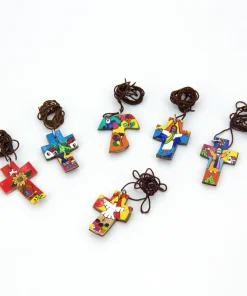Set 6 ciondoli Croce cocco 4x3cm