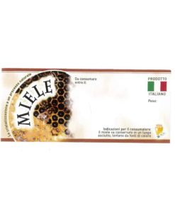 Etichetta adesiva miele api su favo generica 116x50mm 100pz