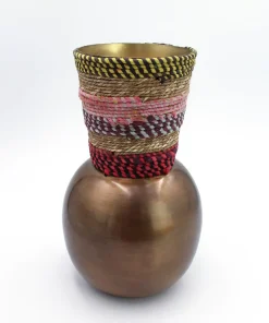 Vaso metallo e corda 19xh30cm