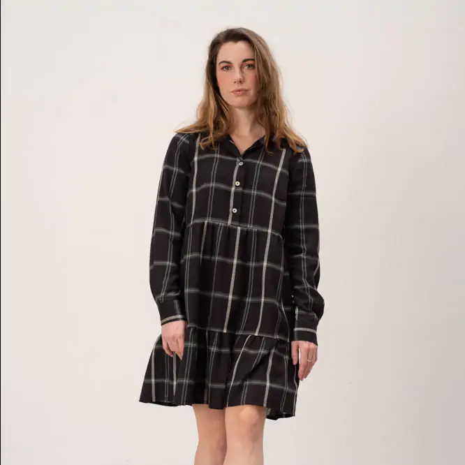 Abito Madras scacchi nero L - immagine 2