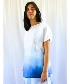 Blusa Lanh – Dip Dye blu oltremare M