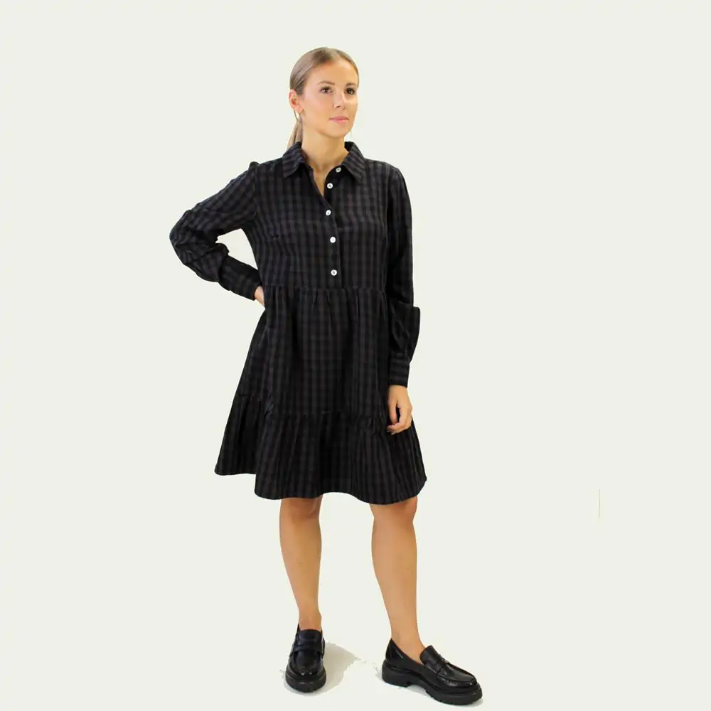 Abito Madras scacchi nero e noce S