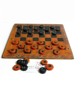 Dama elefanti/cacciatori arancio/nera 30