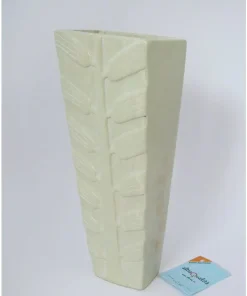 Vaso quadrato naturale 25cm dec foglie