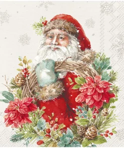 IHR Schonhuber Tovaglioli di Carta Santa’s Wreath Cream
