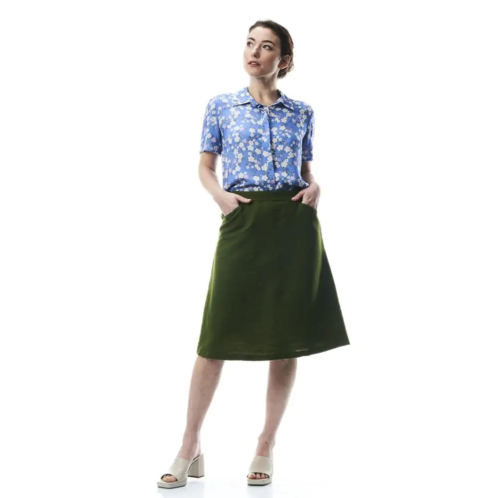 Gonna Incenso, cotone khadi, verde p. M - immagine 4