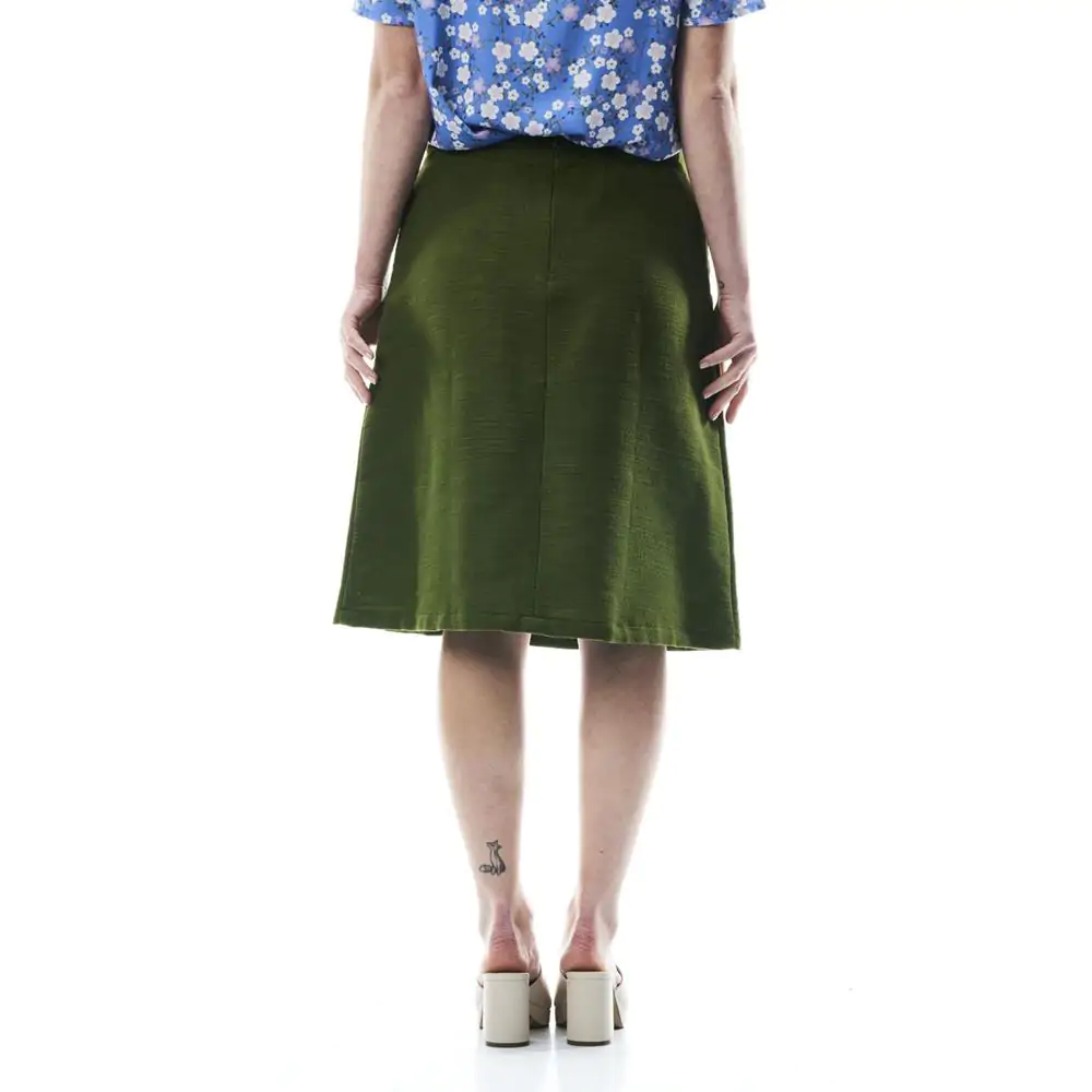Gonna Incenso, cotone khadi, verde p. M - immagine 3