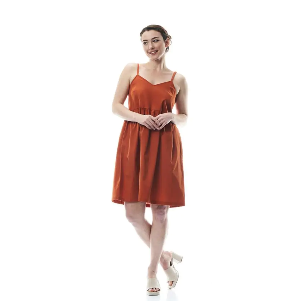 Abito Petra, cotone/lino, arancio, M - immagine 4