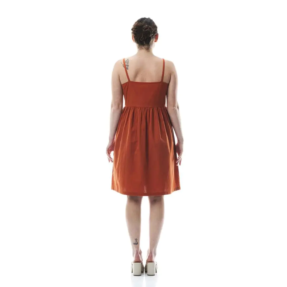 Abito Petra, cotone/lino, arancio, M - immagine 3