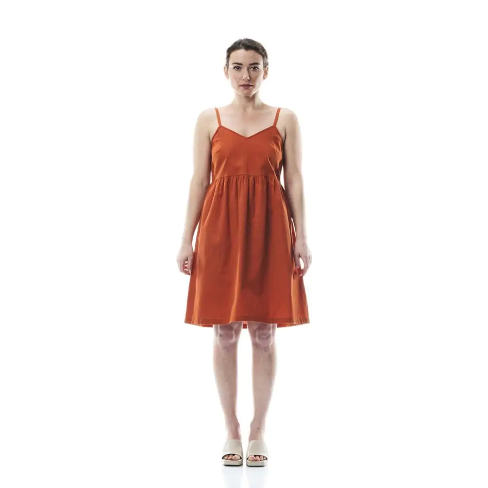 Abito Petra, cotone/lino, arancio, M - immagine 2