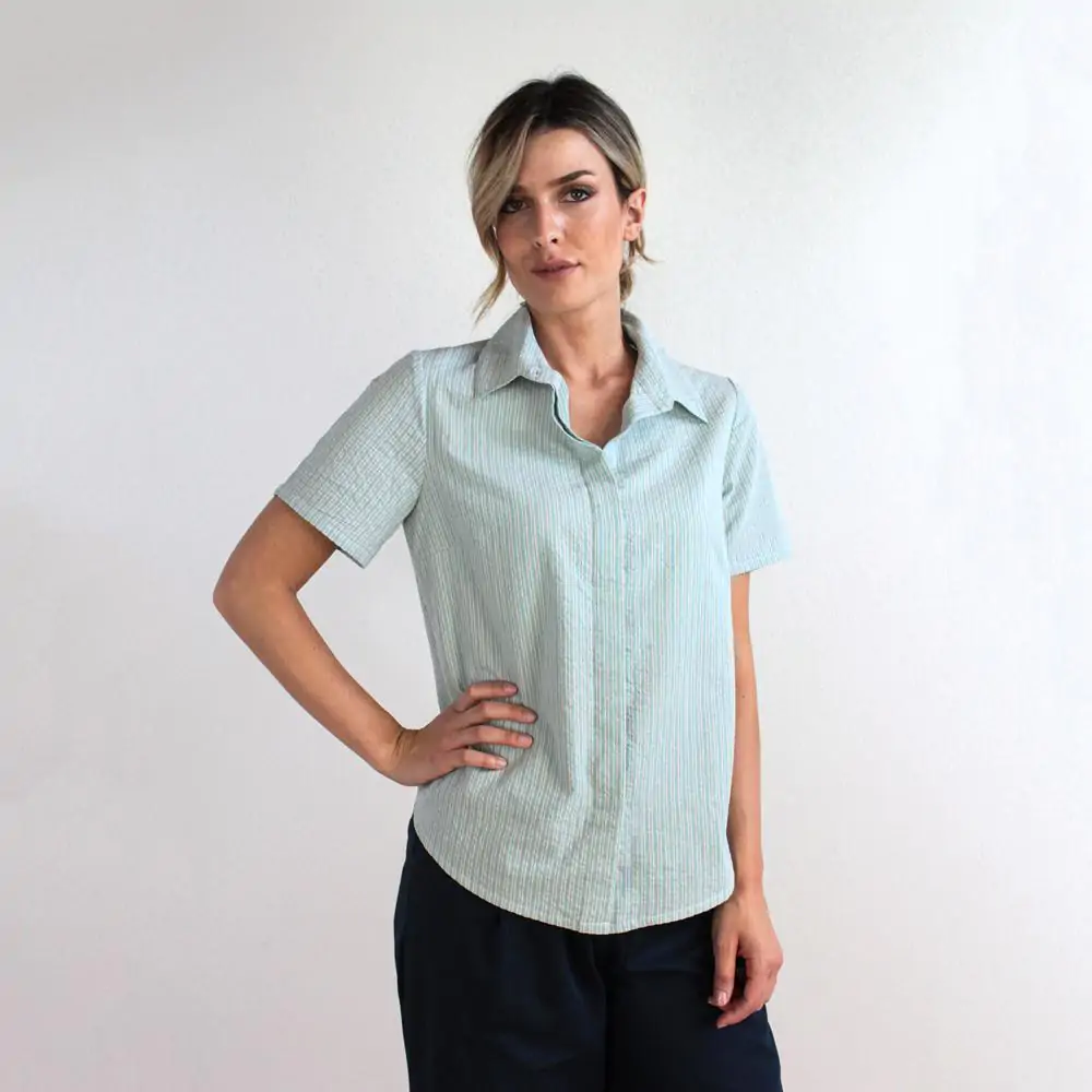 Camicia Mirea cotone seersucker righe M