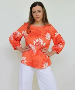 Blusa Forsizia stampa coralli M