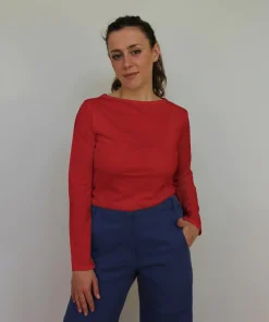 Tees Bateau rosso carminio L