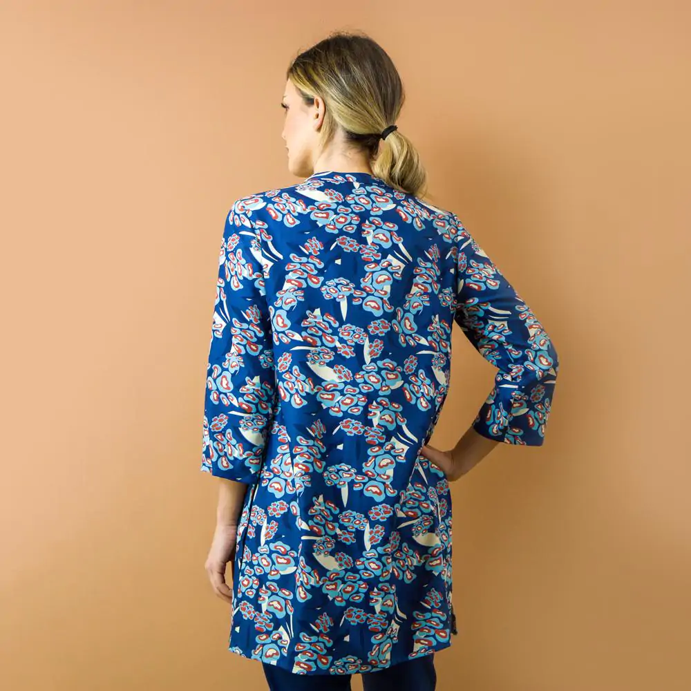 Camicia Camomilla stampata blu indaco L - immagine 3