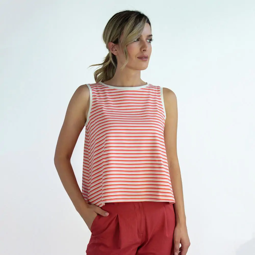Top Palma jersey stretch bio righe L - immagine 2