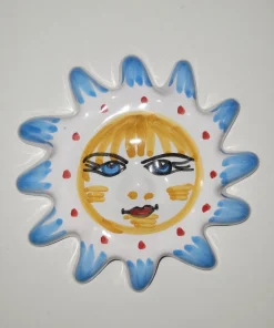 Sole in ceramica siciliana punte AZZURRE diametro 12 cm – Agrigento