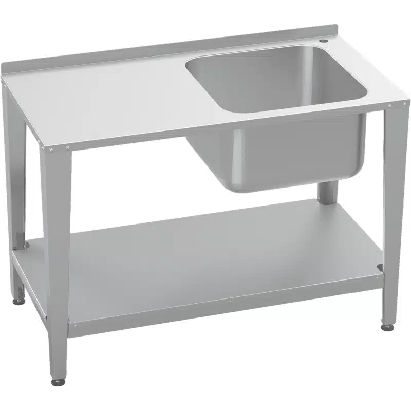 Tavolo in acciaio Inox con lavello 1500*600*900h mm