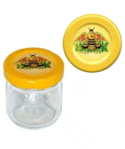 Vaso 50g, modello tondo, compreso capsula disegno ape, conf. 30 pezzi
