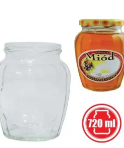 Vaso 1000g (730ml) modello giara sfaccettata, compreso capsula disegno alveare