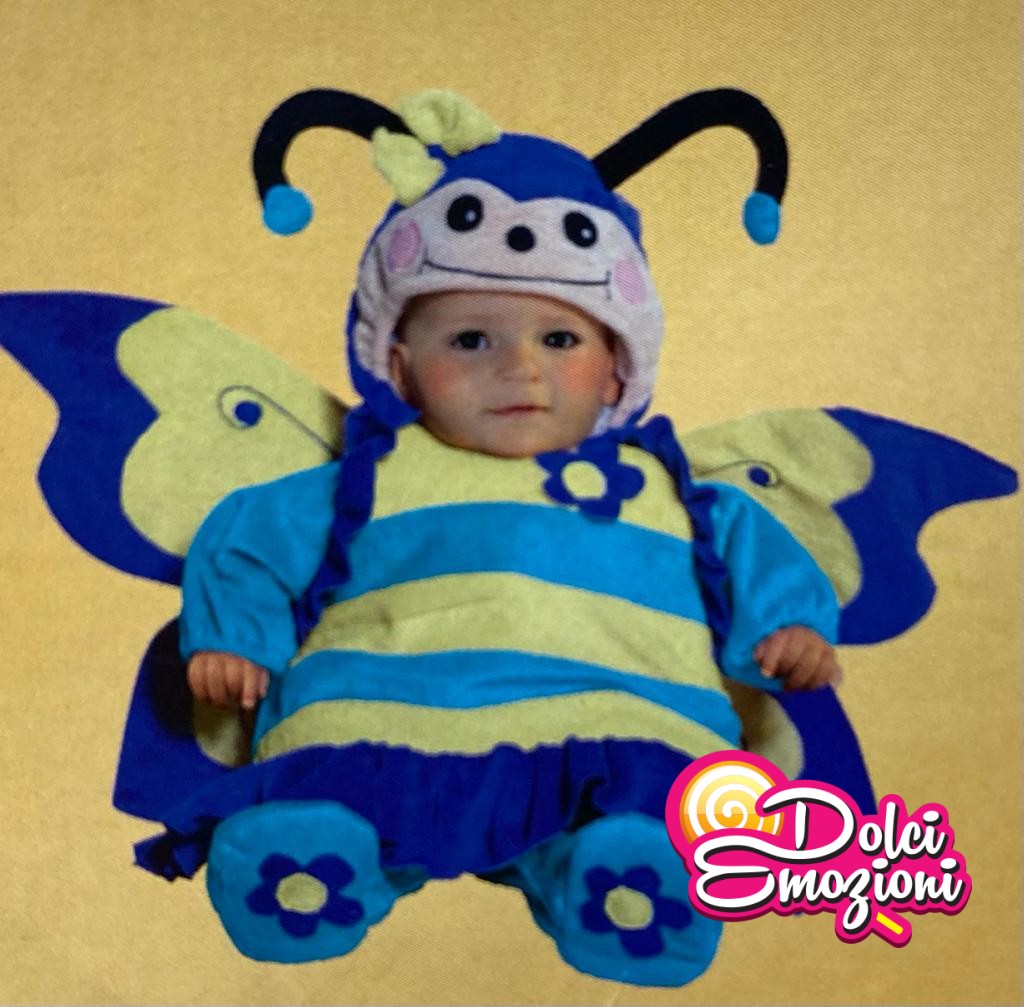 COMPLETINO DI CARNEVALE DA FARFALLINA CELESTE FANCY MAGIC – 6 MESI - immagine 2