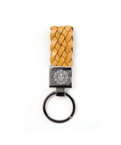 Spalding & Bros Portachiavi in Pelle e Acciaio Braid