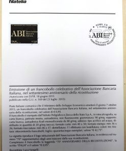 BOLLETTINO ILLUSTRATIVO ITALIA 2015 nuovo “A.B.I. ASSOCIAZIONE BANCARIA ITALIANA ” € 3.00