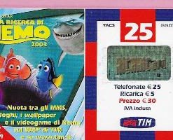 SCHEDE TELEFONICHE – RICARICARD TIM – Serie alla ricerca di Nemo € 25.00 n. NEM25-P  Scad. Nov. 2005 usata € 0.69