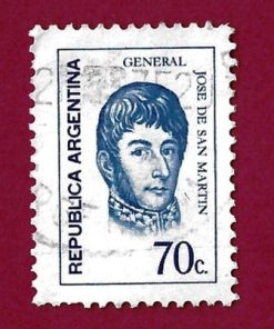 FRANCOBOLLO ARGENTINA 1973 YT 949 usato  ” personaggi argentini ” €0,20