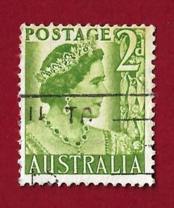 Francobollo  AUSTRALIA 1950 YT 172  usato  “Regina Elisabetta II ” € 0,20