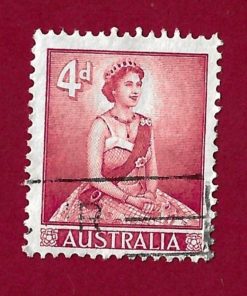 Francobollo  AUSTRALIA 1958 YT 252 usato ” Regina Elisabetta II” € 0.20