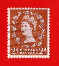 REGNO UNITO – UNITED KINGDOM 1955 YT 290A € 0.10 light brown Used  watermaker crown E 2 R