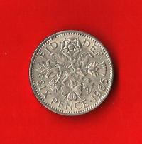 GRAN BRETAGNA – UNITED KINGDOM 1965  6 Pence Km903 €1.20 Circulated