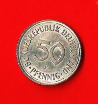 GERMANIA FEDERALE – BRD FEDERAL REPUBLIC 1971  50 Pfennig Km109.1 Circulated € 1.20