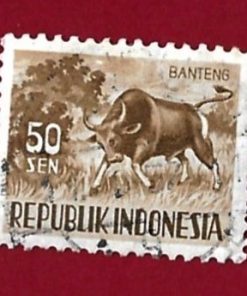 Francobollo INDONESIA 1956 YT 124 Usato ” Fauna ” € 0,20