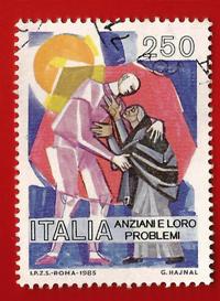 ITALIA – ITALY 1985 YT 1638 Used “problemi del nostro tempo: anziani” € 0,25