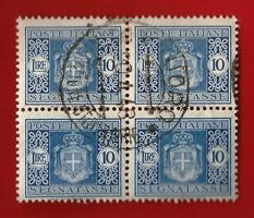 ITALIA / ITALY 1945 YT T63 Segnatasse QUARTINA / QUATRAIN Used € 12.00
