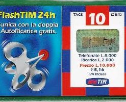 SCHEDE TELEFONICHE – RICARICARD TIM – Serie Flash Tim – L.10.000 n.FT-P  Scad. Giu. 2003 usata € 0.79
