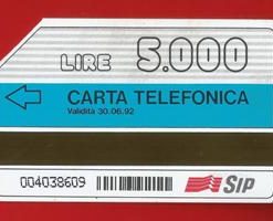 SIP “Fasce Orarie” Golden n.45 scad. 30.06.92 L.5.000 Technicard Usata €1.00