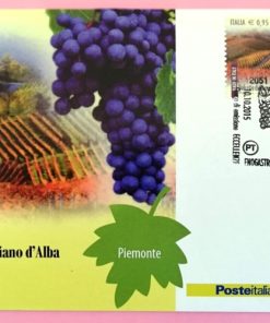 CARTOLINA FILATELICA ITALIA 2015 NUOVA ” Vini: DOLCETTO DIANA D’ALBA Docg ” € 3.00